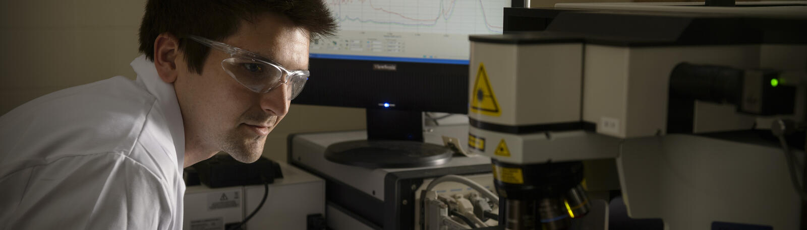 photo of a student working in a lab