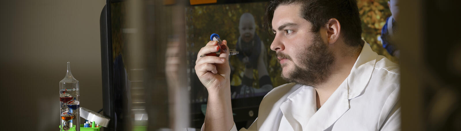 photo of a student working in a lab