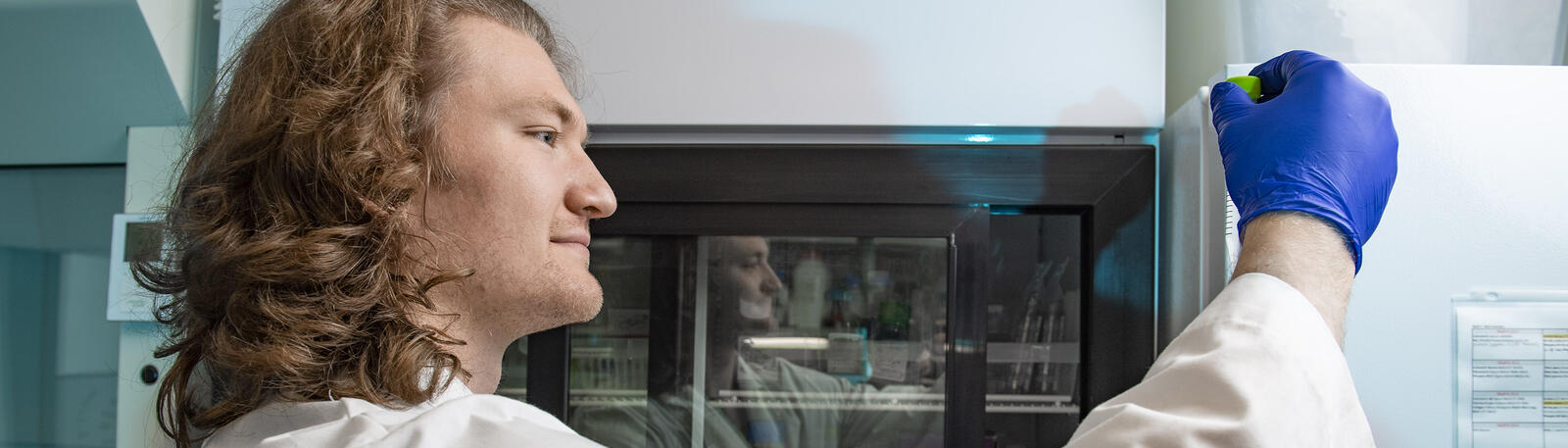 photo of a student working in a lab