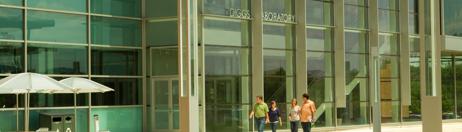 photo of people walking in front of the diggs lab